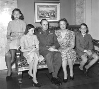 Oslo 19450617. The Crown Prince family photographed at the Castle just …, 1945 (photo)