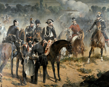 The Battle of Goito, 1848, detail (oil on canvas)
