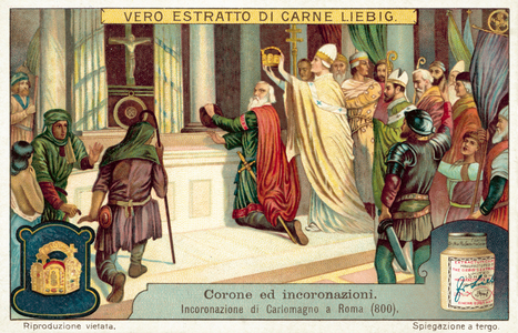 Coronation of the Emperor Charlemagne in Rome, 800 (chromolitho)