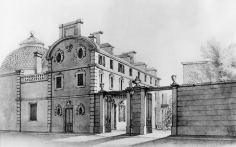 House where lived Honore de Balzac in 1846-1850 in Paris, engraving