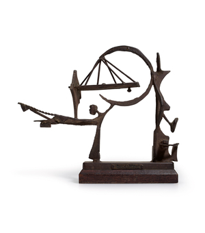 Abandoned Foundation (Landscape), 1946 (steel and bronze, wood base)