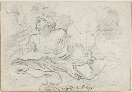 Angel from the Assumption [recto], 1752-1756 (black chalk on laid paper)