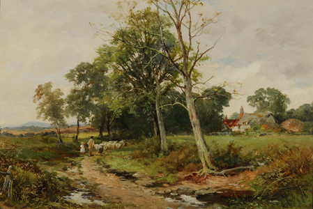 A Worcestershire Lane Scene, c.1904 (oil on canvas)