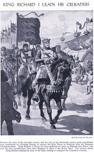 King Richard I leads his crusaders, c.1950 (litho)