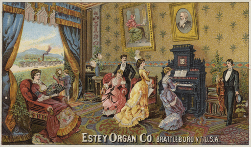 Relaxing in the Drawing Room (chromolitho)