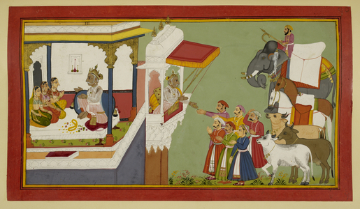 The birth of Dasaratha's sons, 1712 (miniature)