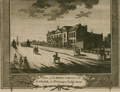 The Royal Circus in St George's Fields, Surrey, near the Obelisk (engraving)