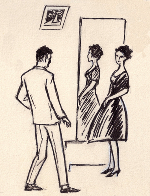 Illustration from "The Bird Cherry", Salam Kadyrzade, 1965 (gouache on paper)