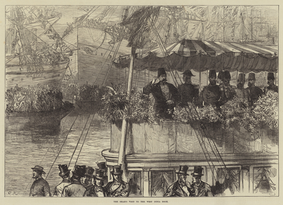 The Shah's Visit to the West India Dock (engraving)