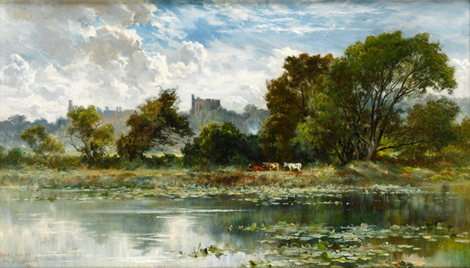 Windsor Castle from a Thames backwater (oil on canvas)