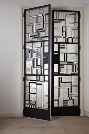 Set of doors, c.1928 (glass & patinated iron)