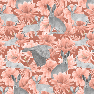 Mojave desert jackrabbit pattern, 2021 (graphite pencil & digital)