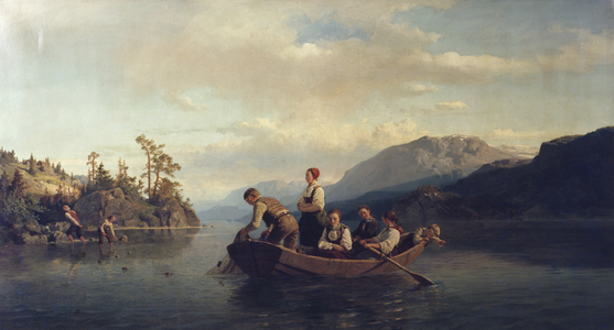 Evening at Krøderen, 1851 (oil on canvas) 