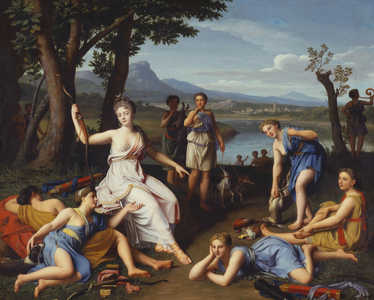 Portrait of a Lady as Diana returning from the Hunt, 1698 (oil on copper)