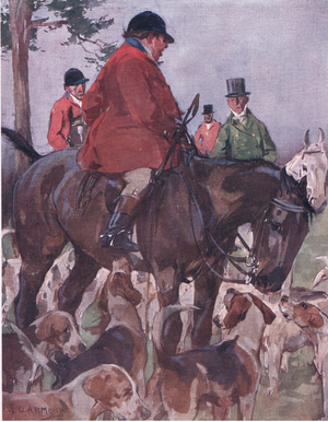 Taking the field! Glorious sound', from Mr Jorrocks' Lectors published by Hodder & Stoughton, 1910 (colour litho)