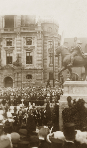 Unveiling of the Prince Regent Monument in Munich, 13.10.1913 (b/w photo)