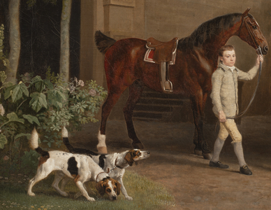 Detail from William Henry Cavendish Bentinck, 3rd Duke of Portland in front of Welbeck Abbey Riding Stables, 1766-7 (oil on canvas)