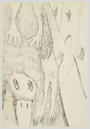 Birds in the Street, 1940 (ink on paper)