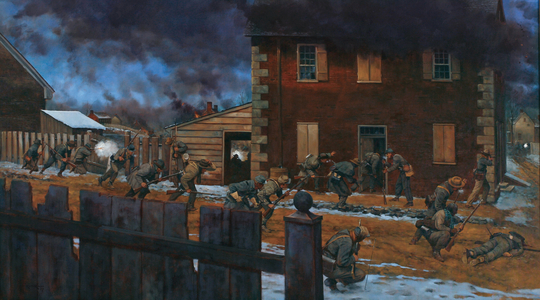Fredericksburg Street Fighting 1862, 2007 (oil on linen)