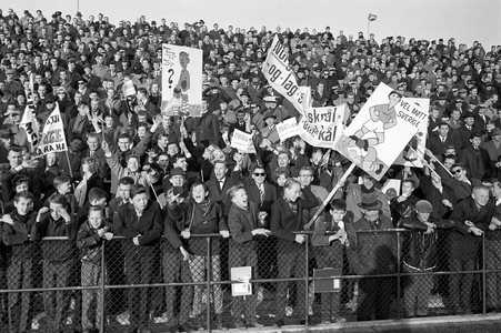 Malmö, Sweden 196210 Football, international - Norway. Norwegian football fans in the stands …, 1962 (photo)