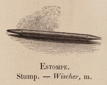 Le Vocabulaire Illustre: Estompe; Stump; Wischer (engraving)
