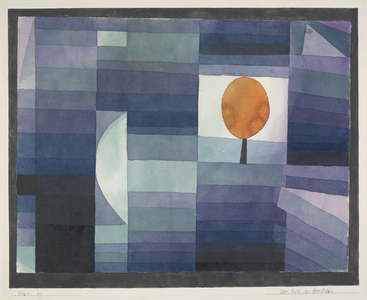 The Harbinger of Autumn green/violet gradation with orange accent, 1922 (w/c and graphite)