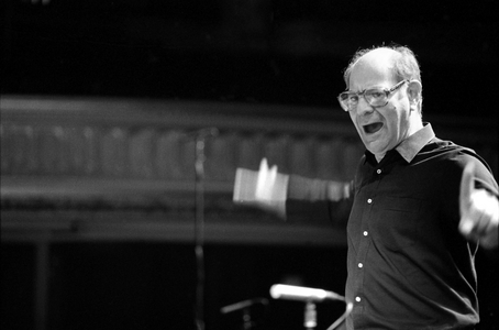Mauricio Kagel in 1990 (b/w photo)