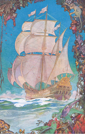 Through the magic seas, from My Magazine, pub.1922 (lithograph)
