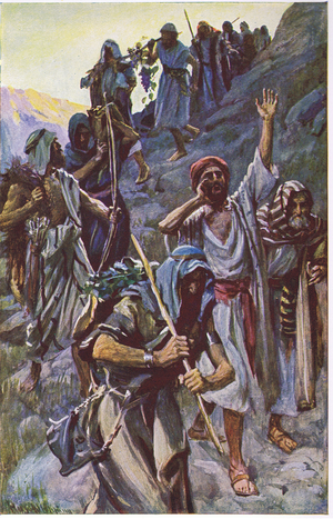 The return of the spies, illustration from 'Pictures That Teach The Crown Series ', 1920 (colour litho)