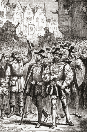 The procession of the petitioning nobles, from Ward and Lock's Illustrated History of the World, pub. c.1882