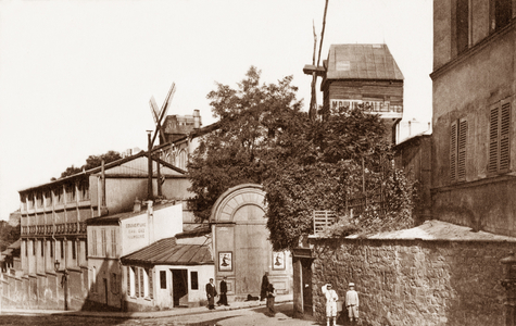 Le Moulin de la Galette, Montmartre, Paris, 1880 (b/w photo)