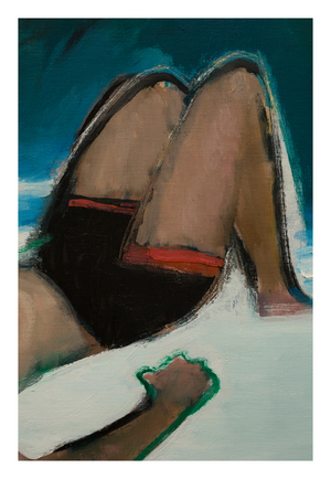 Red Stripe, detail, 2020 (oil on linen)