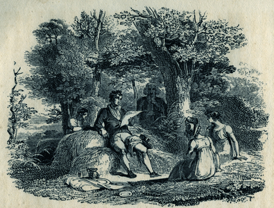 The Primrose family and Mr Burchell picnic