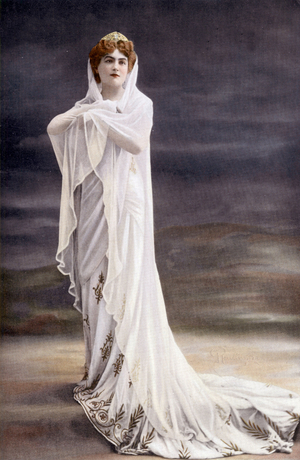 Opera singer Jeanne Marguerite Marcelle Decorne aka Marcelle Demougeot as Iphise in opera "Dardanus", 1908