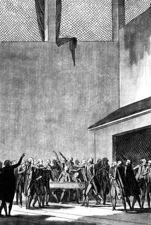 he Third Estate settling French National Assembly during the French revolution june 20, 1789 France, engraving