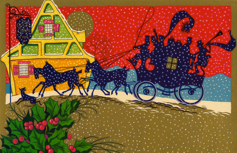 Horse-Drawn Carriage on Christmas Eve, 1925 (lithograph)