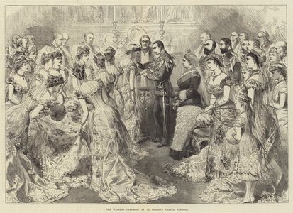The Wedding Ceremony in St George's Chapel, Windsor (engraving)