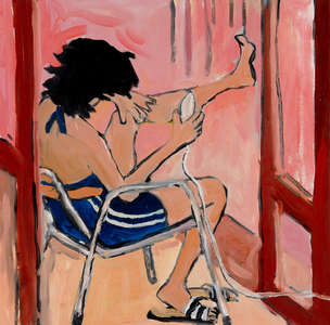 Woman Shaving her Legs, 2006 (oil on canvas)