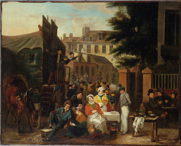 Fairground parade, in 1834 (oil)