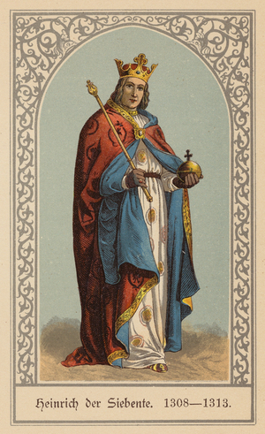 Henry VII, Holy Roman Emperor (colour litho)