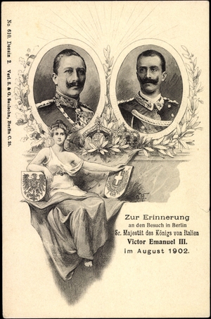 Kaiser Wilhelm II, King of Italy Victor Emanuel III