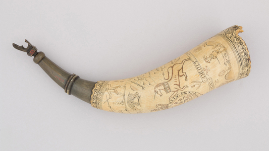 Powder Horn, c.1755–83 (horn, wood)