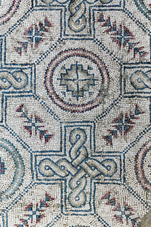 Floor mosaic depicting geometric patterns (mosaic)