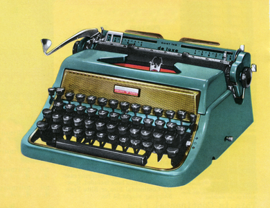 Vintage Manual Typewriter, 1958 (screen print)