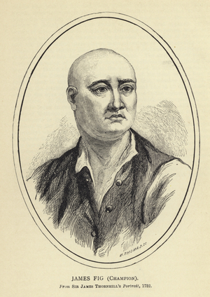James Fig, Champion, From Sir James Thornhill's Portrait, 1732 (engraving)