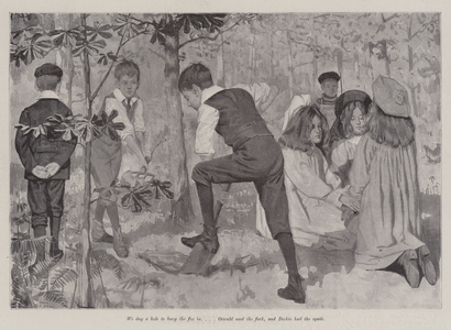 Hunting the Fox, by E Nesbit (litho)