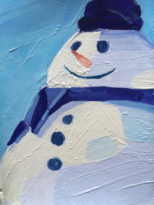 Snowman, 2015 (oil on paper)