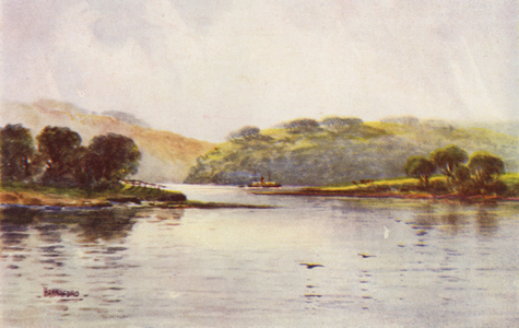The Tamar, Pentillie, near Plymouth (colour litho)