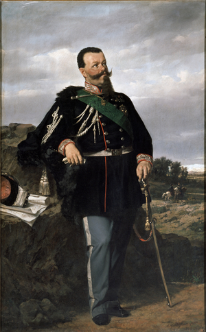 Portrait of Victor Emmanuel II, first king of Italy (oil on canvas)
