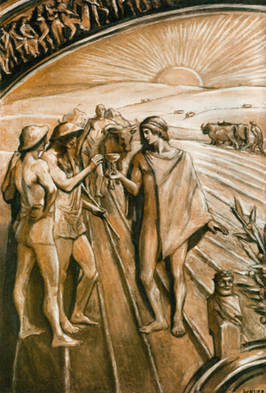 Illustration for the Iliad by Homer (colour litho)